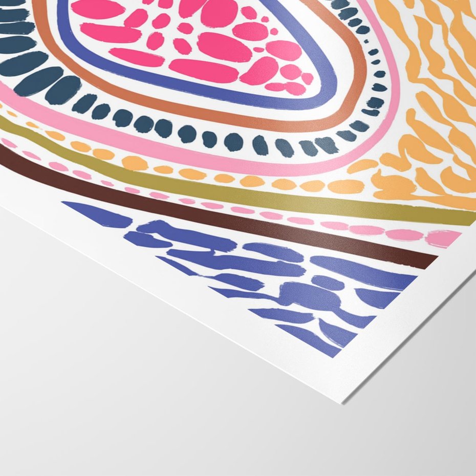 Plakat bez ramy 40x50 - Rozchlapane Wizje - kolorowe wzory, tęczowe żywe kolory