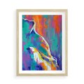 Plakat w ramie 50x70 - Olejne Wibrujące Emocje - abstrakcyjny obraz, różne kolorowe maźnięcia pędzla - rama drewno