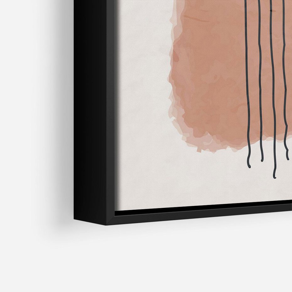 Obraz w ramie 70x100 - Rozmyte Widzenia - abstrakcyjna akwarelowa plama, nieregularne kreski - rama czarna