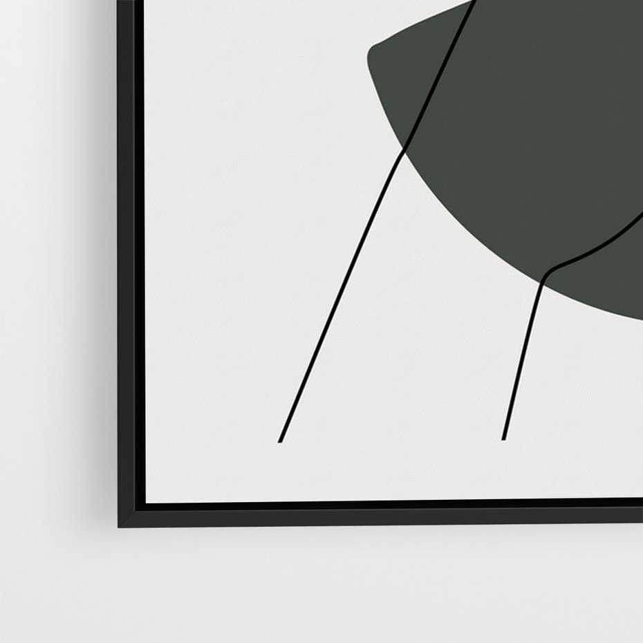 Obraz w ramie 50x70 - Rozkwitająca Opowieść - szkic jedną linią, one lone - rama czarna