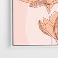 Obraz w ramie 50x50 - Przenikające Kształty - minimalistyczny plakat, pudrowe kwiaty - rama biała