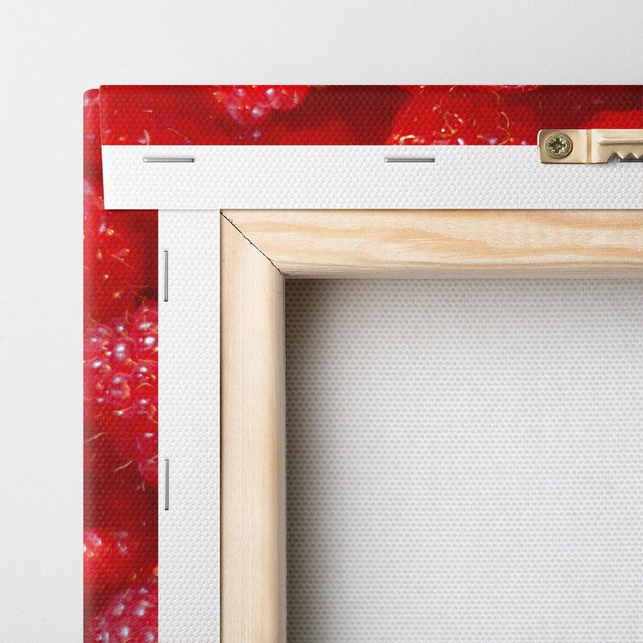 Obraz na płótnie 50x50 - "Maliny - Owocowy Raj - maliny, owoce