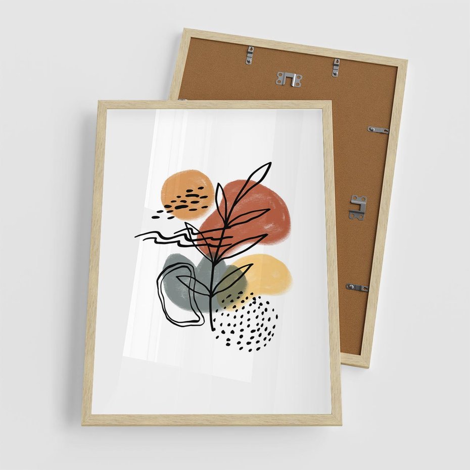 Plakat w ramie 50x70 - Bezgraniczne Przenikania - abstrakcja, sztuka nowoczesna - rama drewno