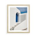 Plakat w ramie 40x50 - Powitanie Wyspy - Santorini, drzwi - rama drewno