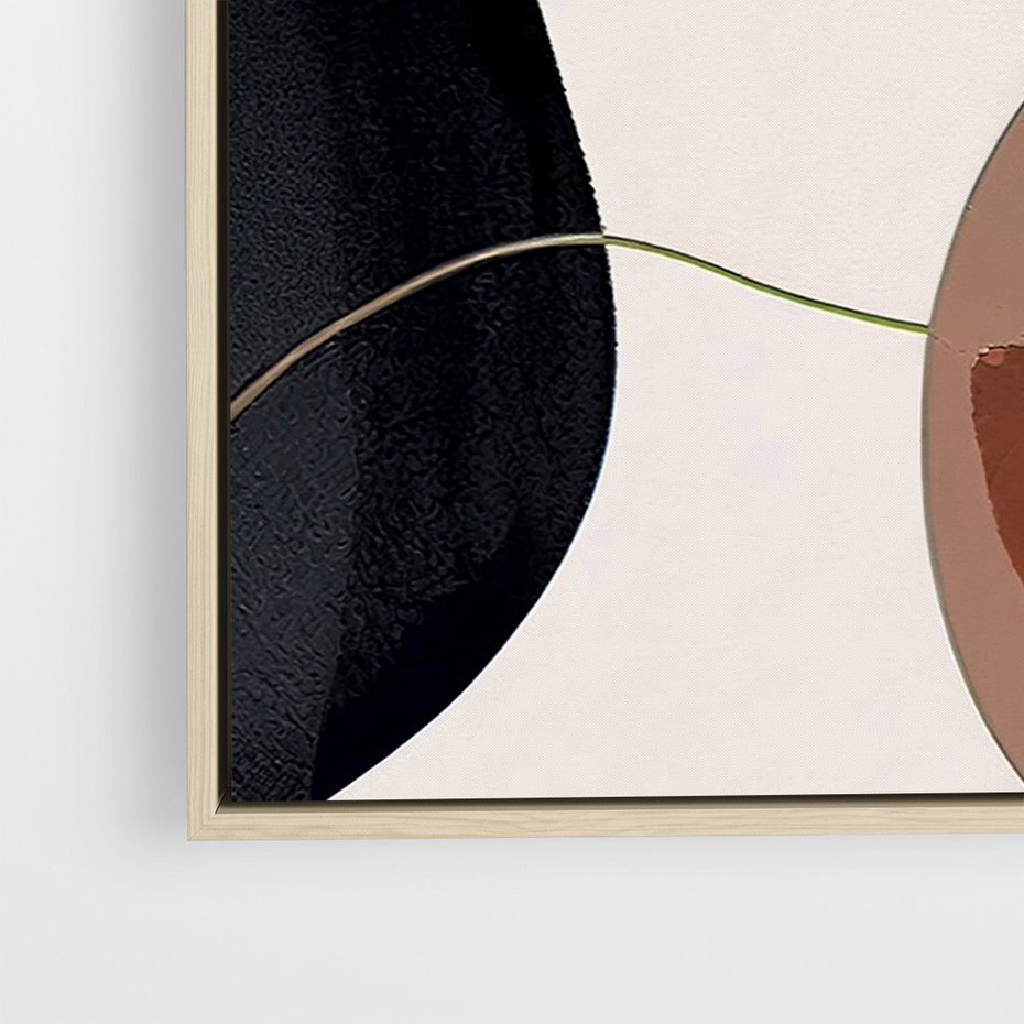 Obraz w ramie 70x100 - Wibracje uczuć i emocji - nieregularne plamy, czarny - rama drewno