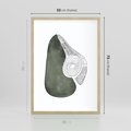 Plakat w ramie 50x70 - Owocowe Boho Inspiracje - minimalistyczny plakat, gruszka - rama drewno