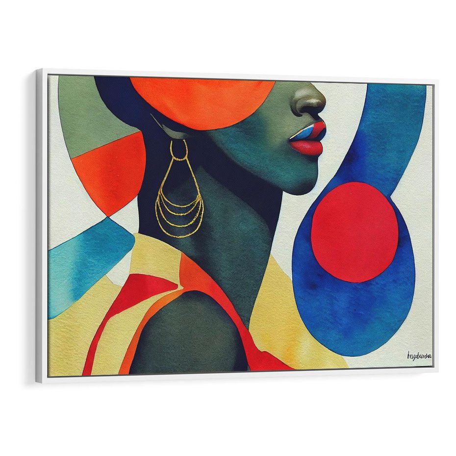 Obraz w ramie 70x50 - Kolory Kobiety - mural, abstrakcja - rama biała