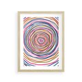 Plakat w ramie 30x40 - Cyrkulująca Harmonia - kolorowe etniczne wzory, tęczowe żywe kolory - rama drewno