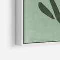 Obraz w ramie 80x120 - Objęcia Zieleni - zielona abstrakcja, zgaszona zieleń - rama biała