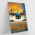 Obraz na płótnie 70x100 - Moc wojskowego transportu: Samolot na misji - samolot, wojsko