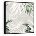 Obraz w ramie 50x50 - Zielony Raj - monstera, palmy - rama czarna