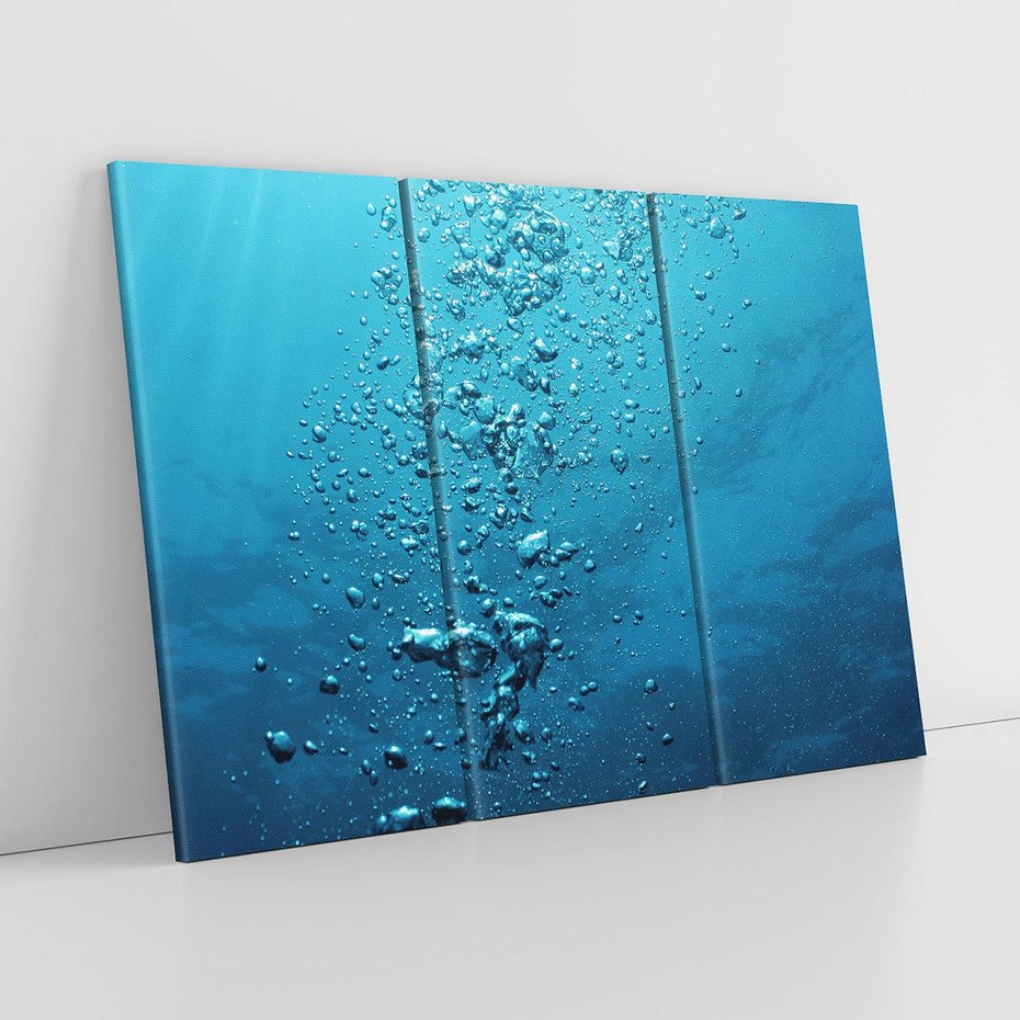 Obraz na płótnie 120x80 - Gra Bąbelków - woda, bąbelki
