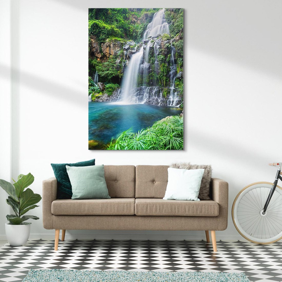 Obraz na płótnie 70x100 - Tropikalny Wodospad - wodospad, tropikalny
