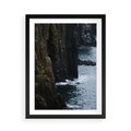 Plakat w ramie 50x70 - Piękno norweskich krajobrazów - fiordy, morze - rama czarna
