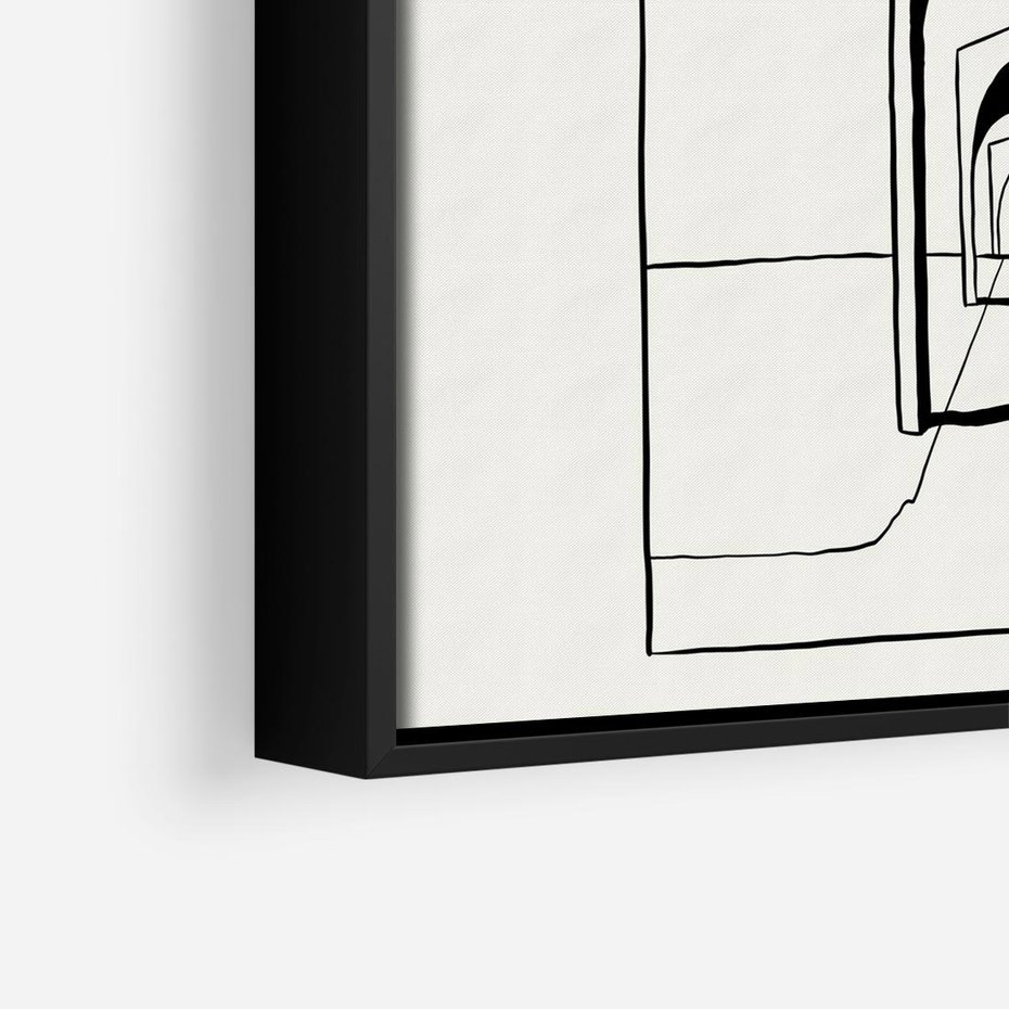 Obraz w ramie 50x50 - Poezja światła i cienia - nowoczesna sztuka, minimalistyczny styl - rama czarna