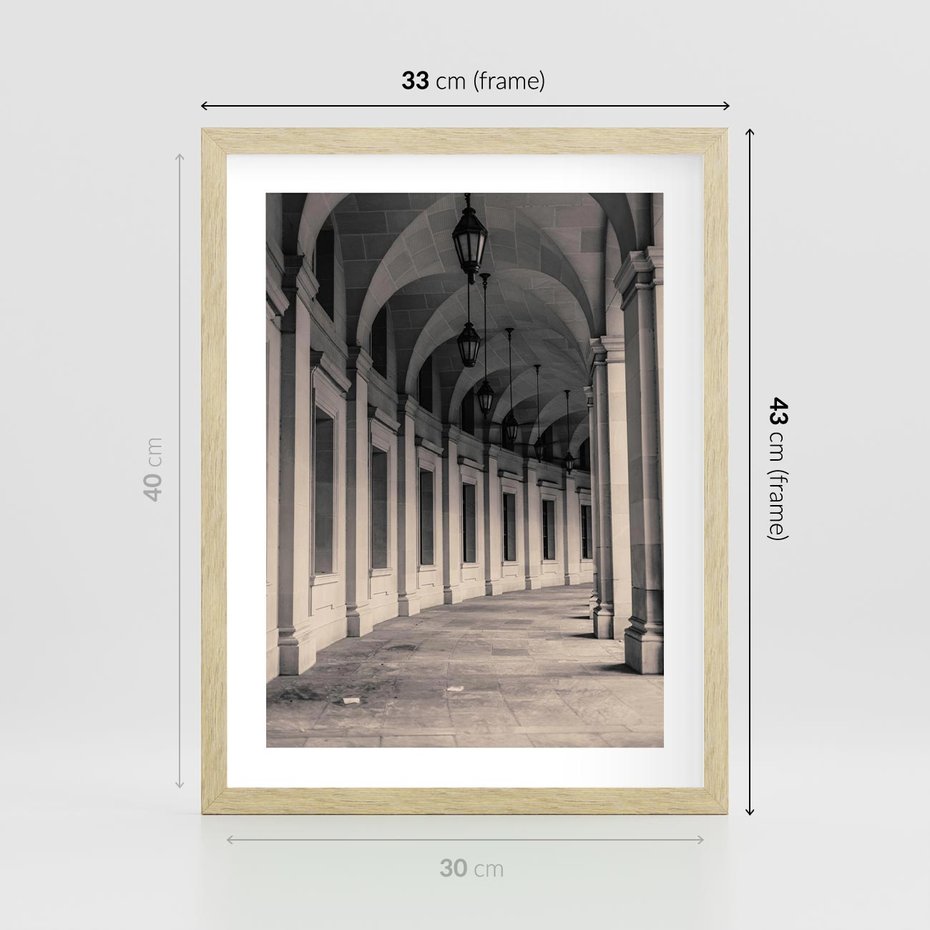 Plakat w ramie 30x40 - Kolumny Elegancji - architektura, kolumny - rama drewno