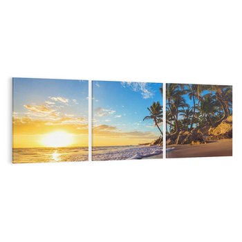 Obraz na płótnie 120x40 - Magia Tropików - zachód słońca,