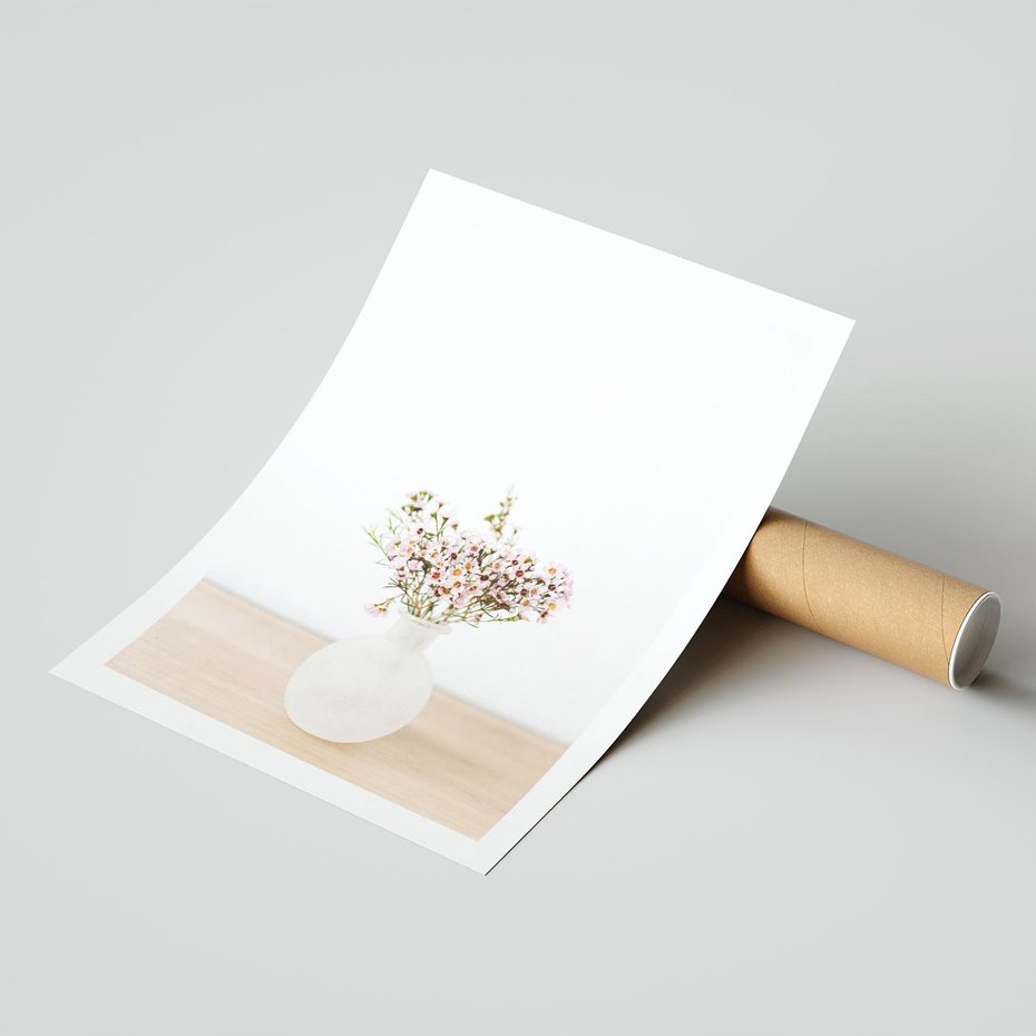 Plakat bez ramy 30x40 - Kwiaty w Minimalistycznym Wazonie - kwiaty, wazon