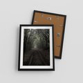 Plakat w ramie 30x40 - Urok Drogi - las, droga - rama czarna