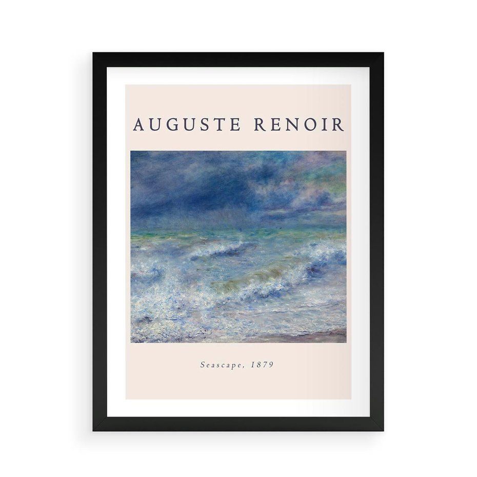 Plakat w ramie 50x70 - Auguste Renoir: Plakat z Pięknem Morza - auguste renoir, reprodukcja - rama czarna