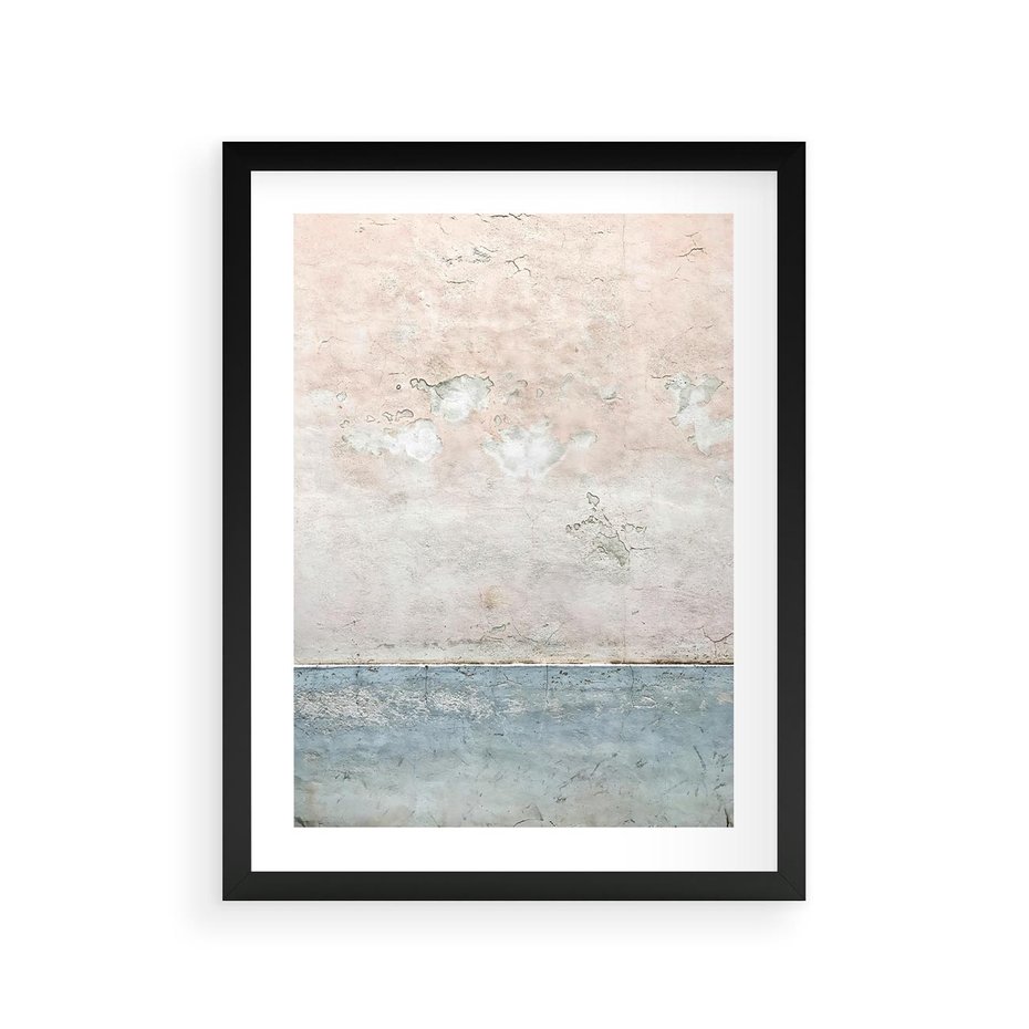 Plakat w ramie 30x40 - Obraz Starej Ściany z Delikatnymi Odcieniami - ściana, stara ściana - rama czarna