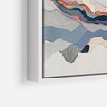 Obraz w ramie 50x50 - Dynamiczne Góry - akwarelowe graficzne góry, krajobraz - rama biała