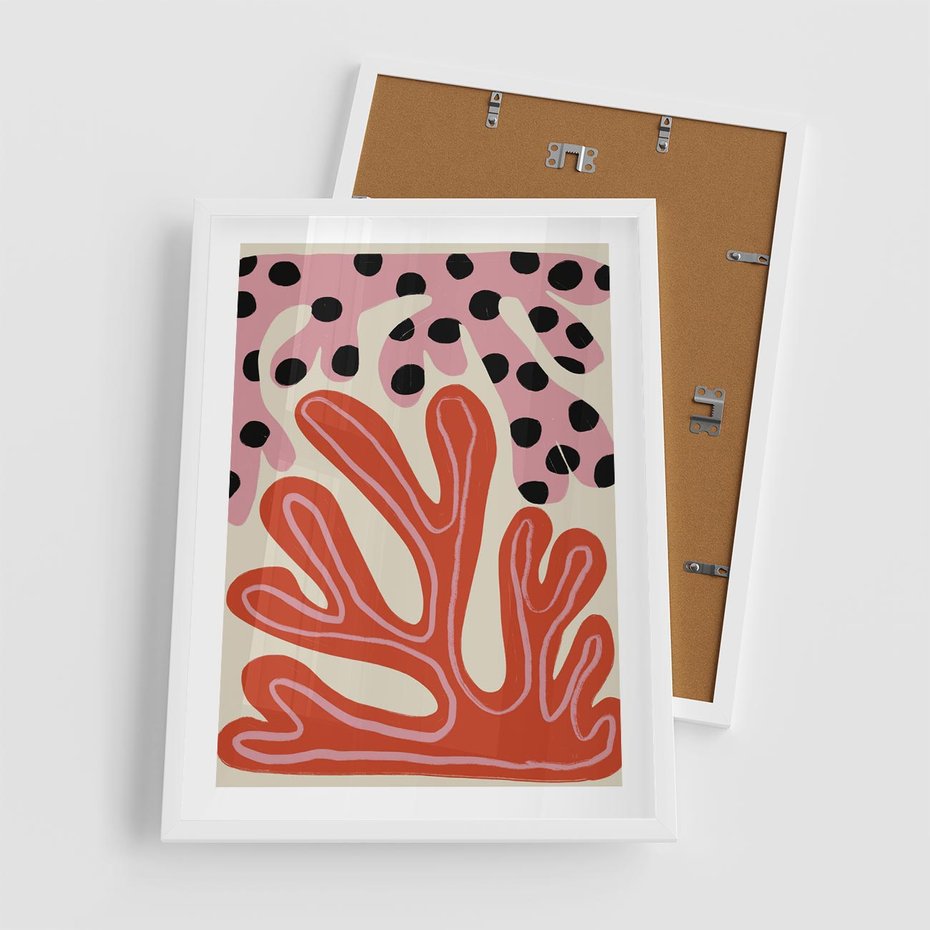 Plakat w ramie 50x70 - Księga Pastelowych Impulsów - abstrakcyjny obraz, plakat - rama biała