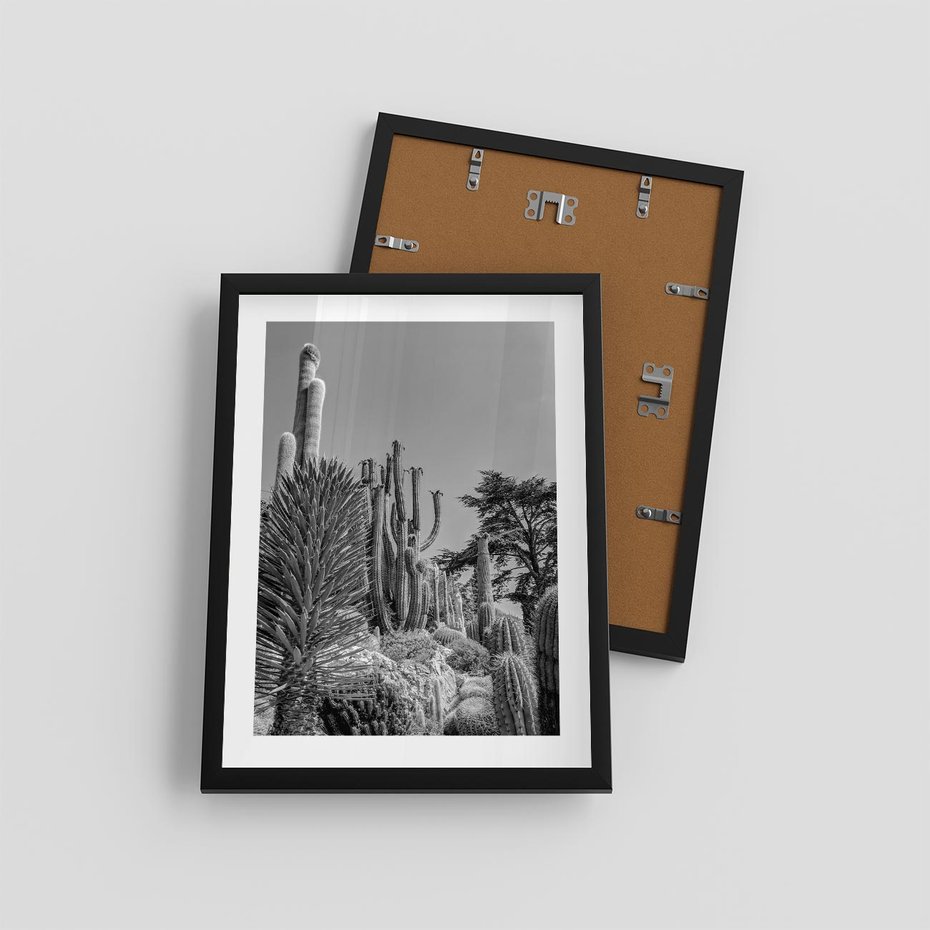 Plakat w ramie 30x40 - Pustynny Klimat - czarno białe zdjecie, pustynia - rama czarna
