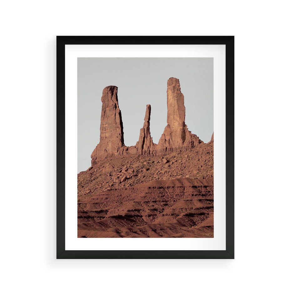Plakat w ramie 40x50 - Surowość Pustyni - pustynia, kanion - rama czarna