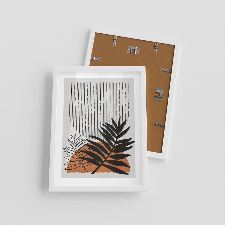 Plakat w ramie 30x40 - Sztuka Połączona - nowoczesna sztuka, modern - rama biała