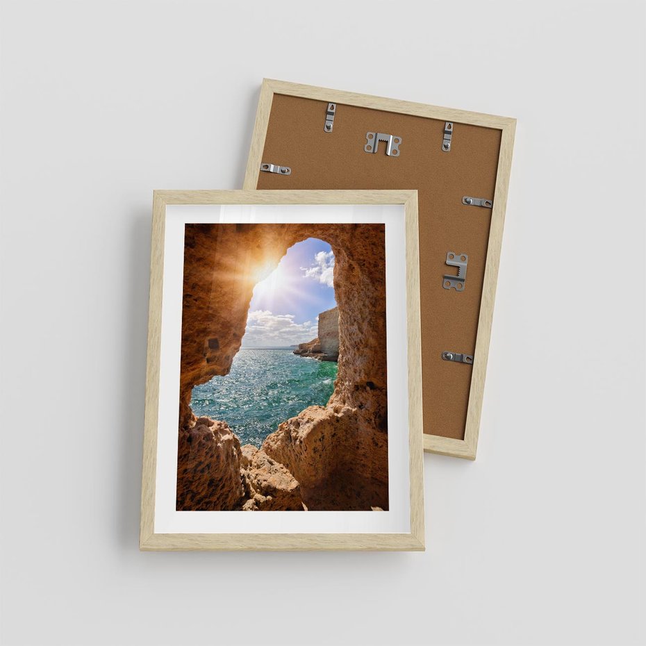 Plakat w ramie 30x40 - Potęga Natury - morze, klify - rama drewno