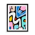 Plakat w ramie 50x70 - Komiksowe Formy - abstrakcyjne formy, komiksowy styl - rama czarna