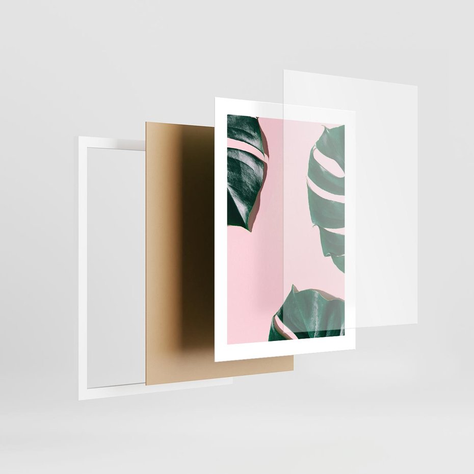 Plakat w ramie 30x40 - Minimalizm Natury - minimalizm, liście monstery - rama biała