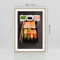 Plakat w ramie 50x70 - Kulinarne podróże do Japonii - sushi, japonia - rama drewno