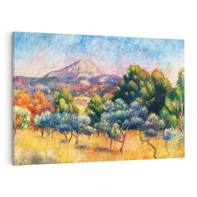 Obraz na płótnie 70x50 - Montagne Sainte-Victoire (Paysage) (1889), Pierre-Auguste Renoir - Reprodukcja - reprodukcja, obraz na płótnie