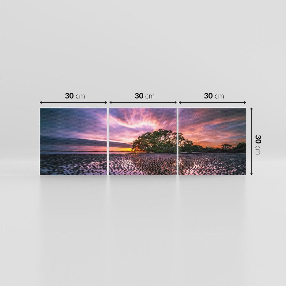 Obraz na płótnie 90x30 - Spokojne jezioro, fale, woda - jezioro, wyspa