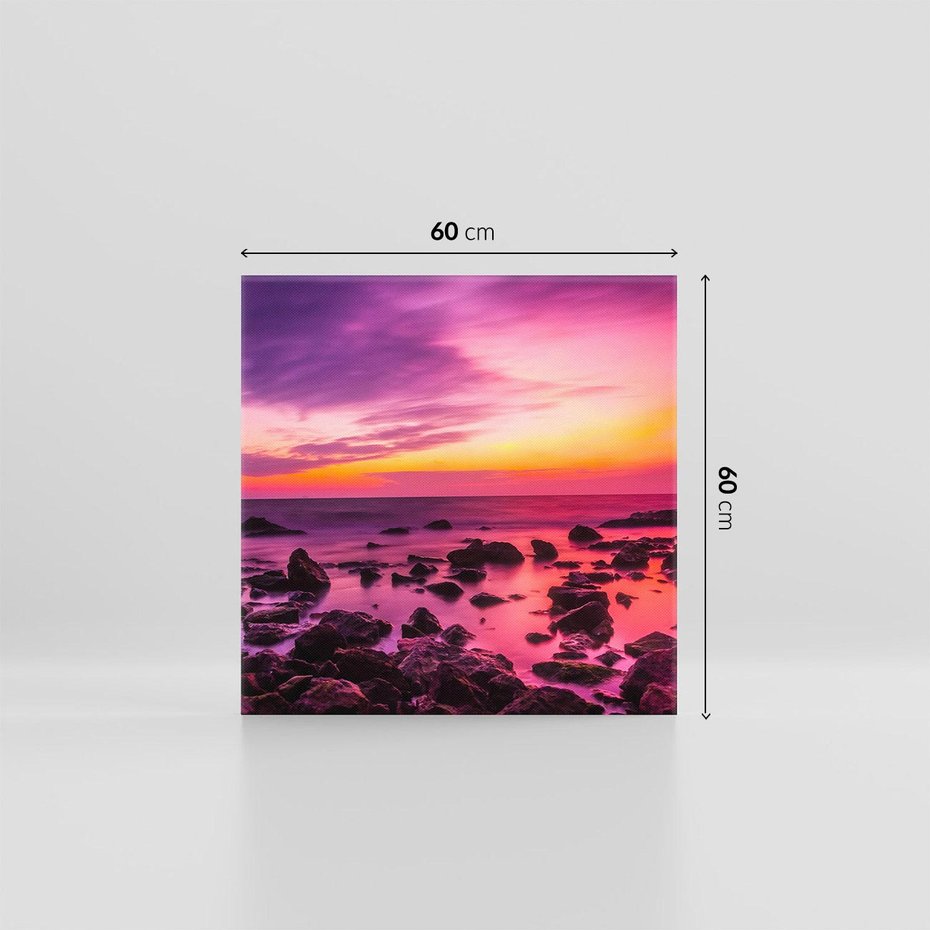 Obraz na płótnie 60x60 - Skały i plaża nad morzem - morze, plaża