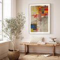Plakat w ramie 40x50 - Abstrakcja olejna - kształty i kolory - abstrakcja, olejna - rama drewno