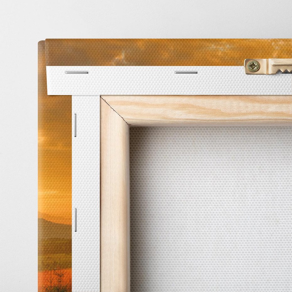 Obraz na płótnie 150x50 - harmonia drzew i kwiatów - góry, łąka