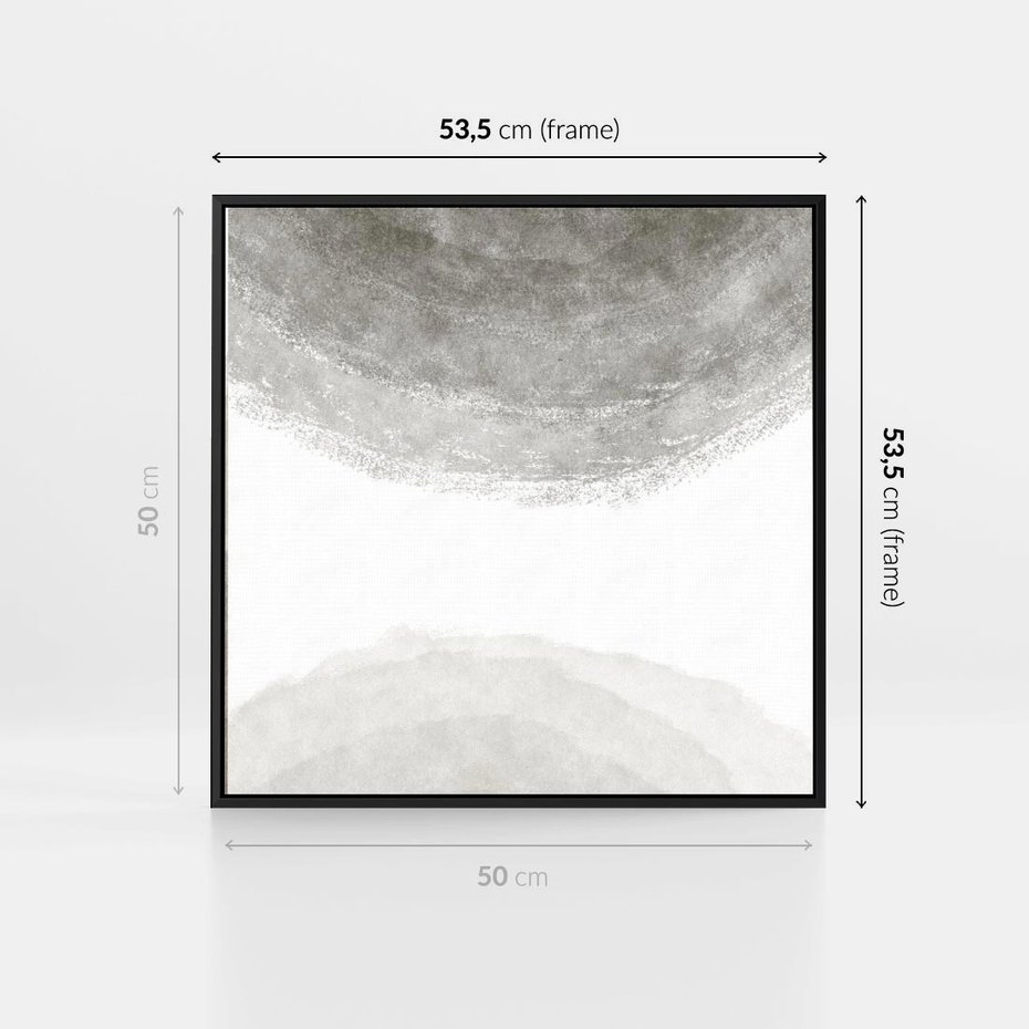 Obraz w ramie 50x50 - Impresje Energii - rozmyte cienie, abstrakcja - rama czarna