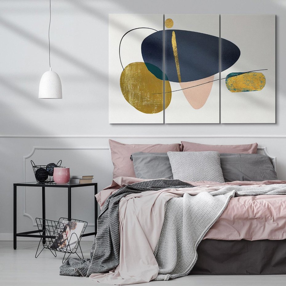 Obraz na płótnie 120x80 - Złoto Granatu - abstrakcyjne plamy koloru, złoto