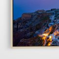 Obraz w ramie 70x50 - Wyblakłe wspomnienia gwiazd - Santorini, wieczór - rama drewno