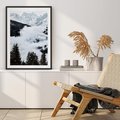 Plakat bez ramy 30x40 - Zimowa Magia Gór: Śnieżne Szczyty - grajobraz górski, zima