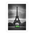 Plakat bez ramy 50x70 - Paryskie Romantyczne Spotkanie - Eiffla, samochód
