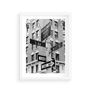 Plakat w ramie 40x50 - Nowojorska Droga - nowy jork, fotografia - rama biała