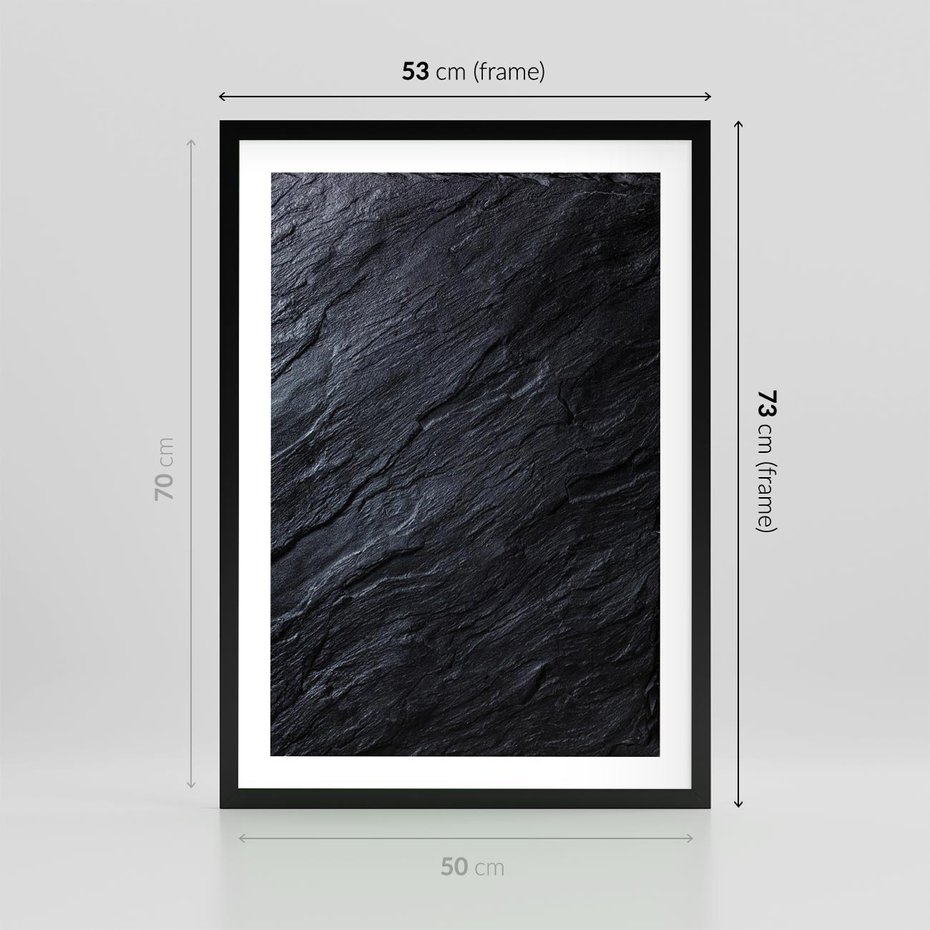 Plakat w ramie 50x70 - Kamienne tekstury w trójwymiarze - kamień, tekstura - rama czarna