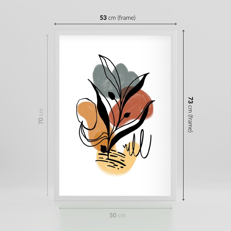 Plakat w ramie 50x70 - Rozkwitające Abstrakcje - abstrakcja, sztuka nowoczesna - rama biała