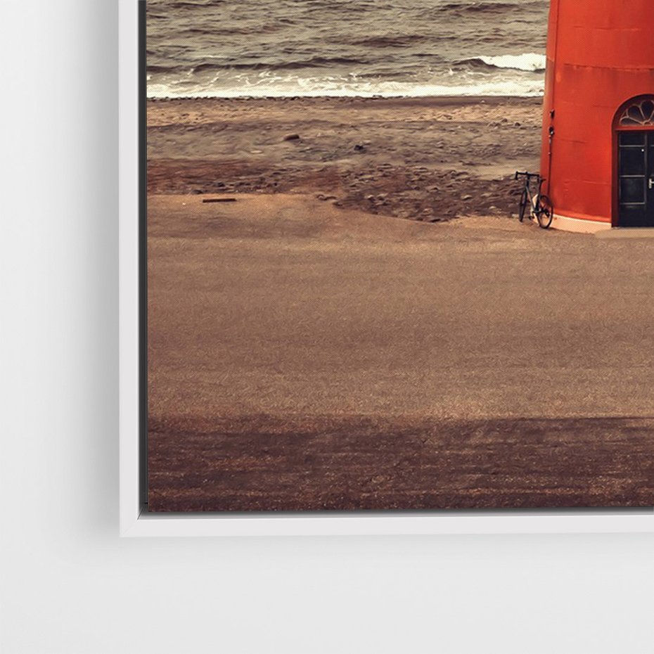 Obraz w ramie 70x100 - Retro Urok Morza - fotografia w stylu retro, vintage - rama biała