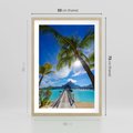 Plakat w ramie 50x70 - Tropikalne palmy nad oceanem - palmy, ocean - rama drewno
