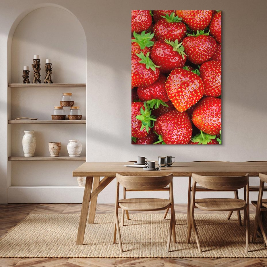 Obraz na płótnie 80x120 - Słodkie kuszenie - truskawki, owoce